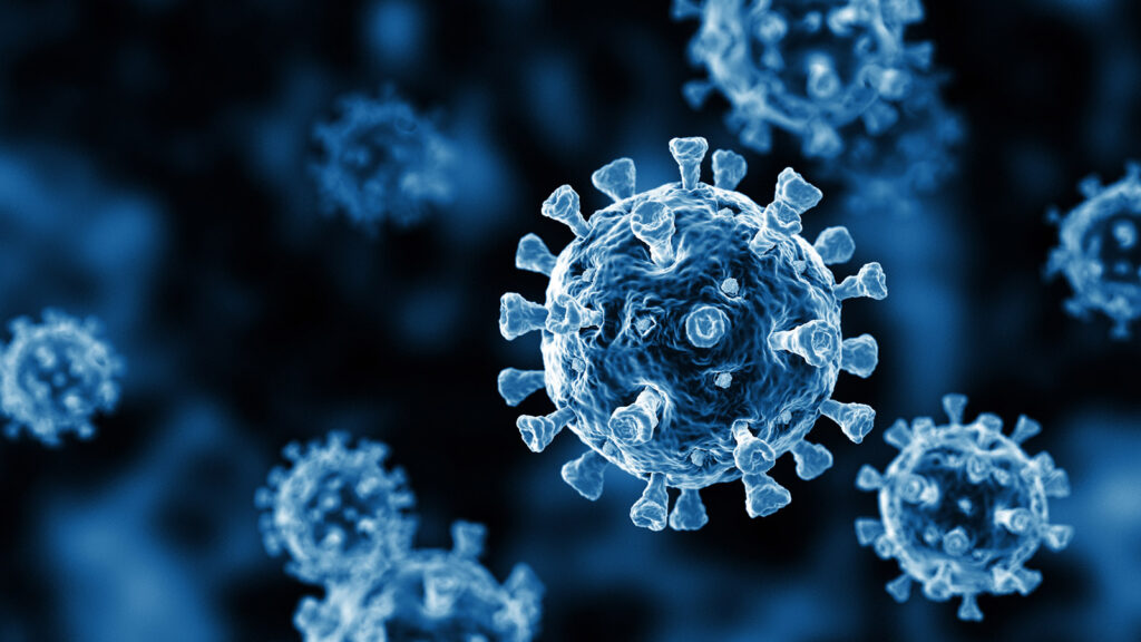 Close up on COVID-19 virus