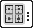 Hob and gas icon