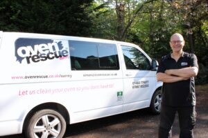 Simon Piddock Oven Rescue franchise and his van