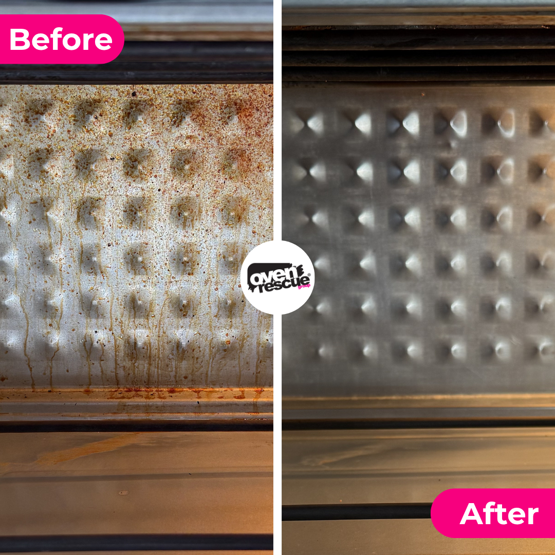 before versus after a clean oven