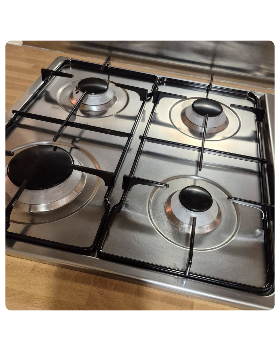 Shiny hob after professional cleaning