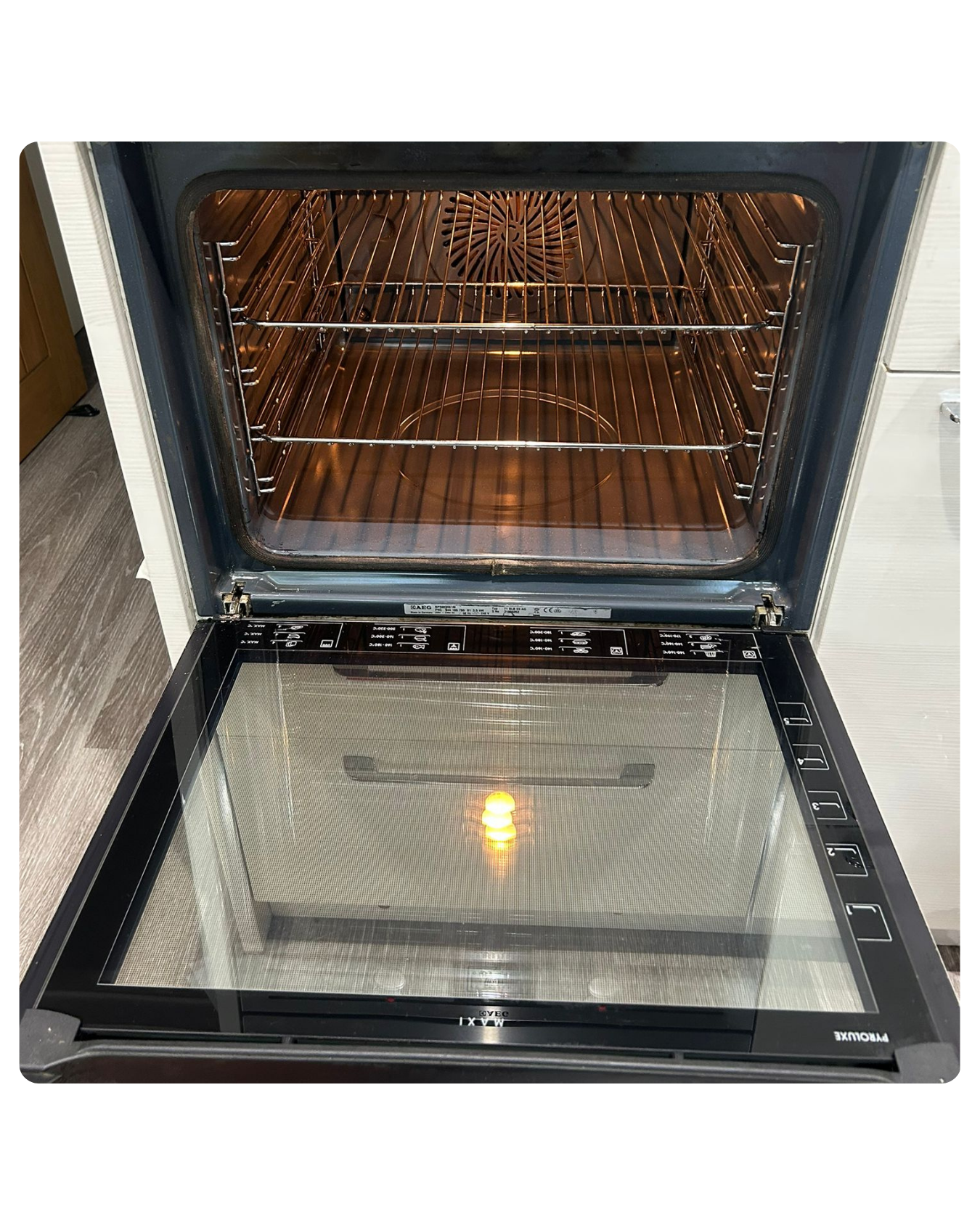 the inside of a clean oven