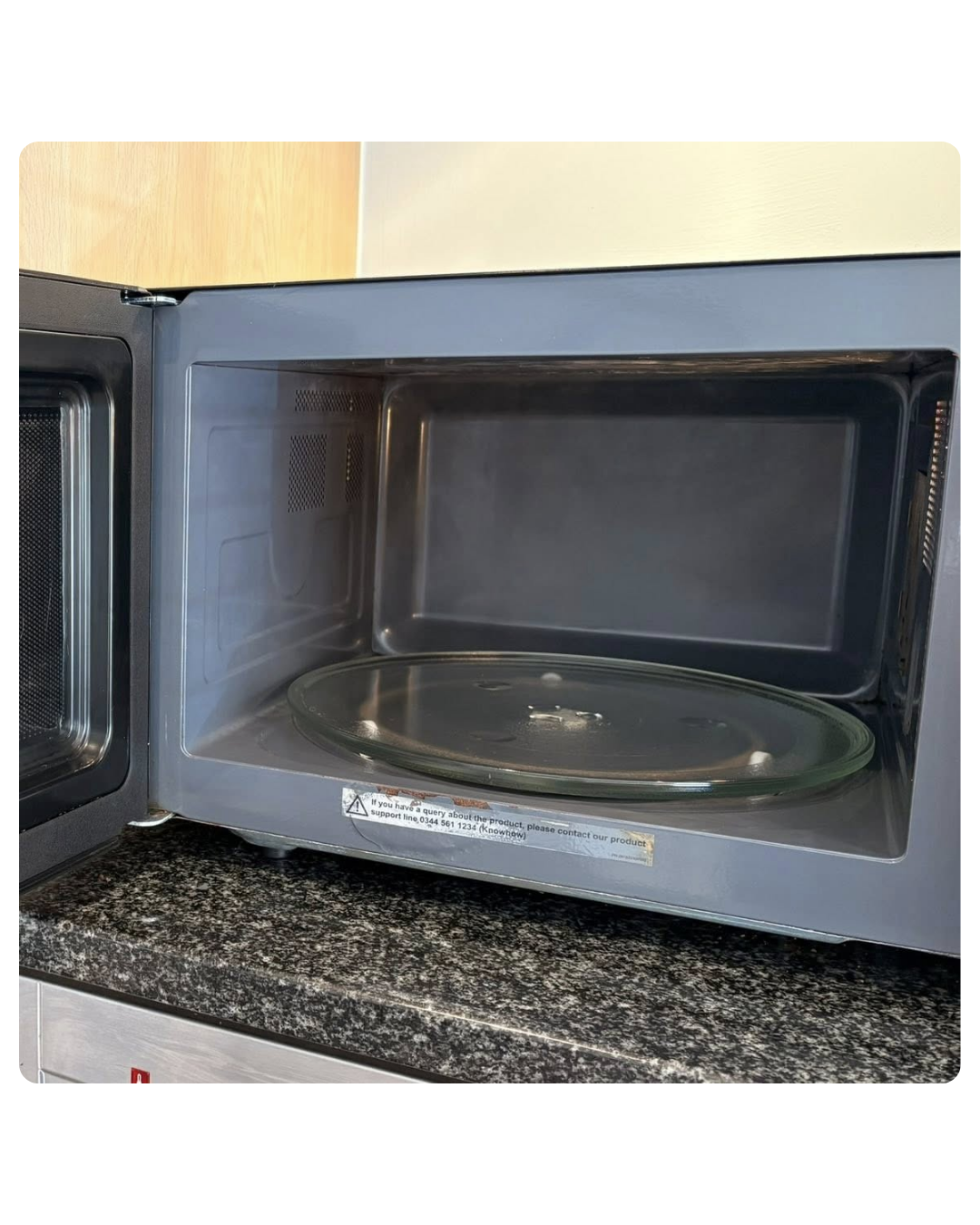 Sparkling clean microwave after deep cleaning service