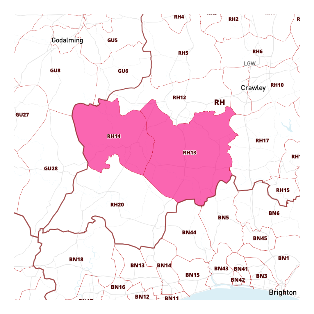 map of oven rescue billingshurst