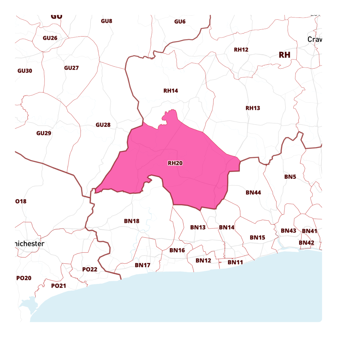 map of pulborough for oven rescue coverage
