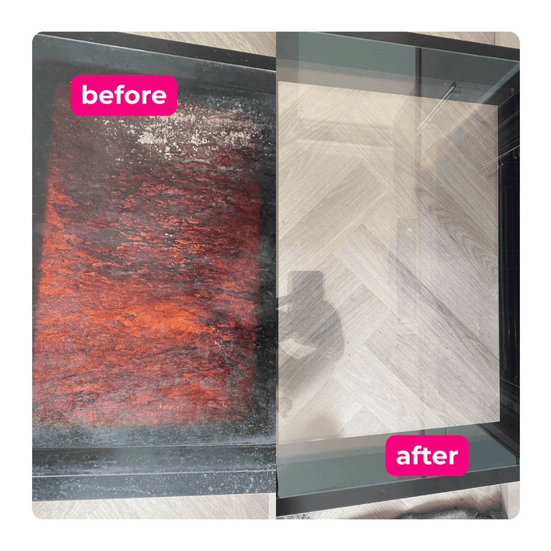 Oven before and after a thorough professional deep clean
