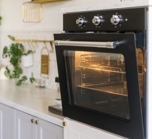 a picture of an oven slightly open